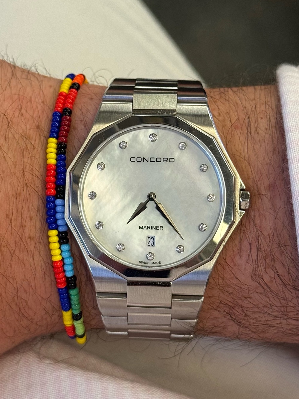 Concord Mariner Mother of Pearl Diamond Dial 40mm Quartz Full Set Ref. 0320512